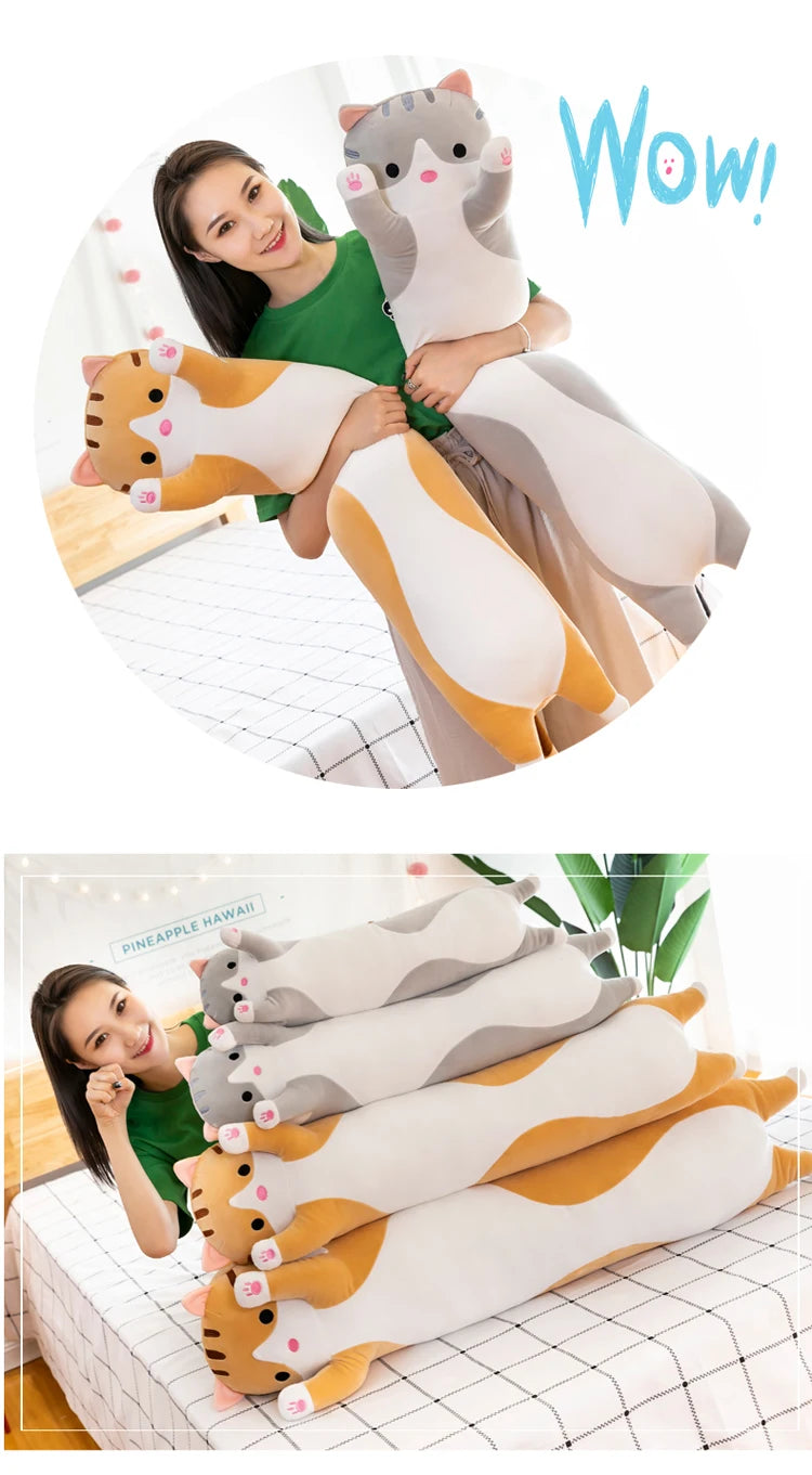 50/70cm Kawaii Long Plush cat Toy Soft Kitten Dolls Stuffed Animal Pillow Nice Gifts for Children Girls Appease