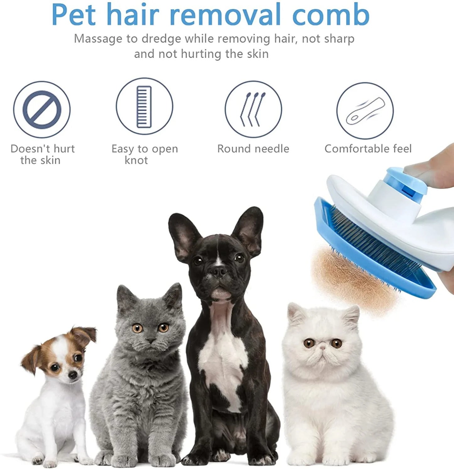 Dog Hair Remover Brush Cat Dog Hair Grooming And Care Comb For Long Hair Dog Pet Removes Hairs Cleaning Bath Brush Dog Supplies